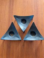 3 Vintage Gietijzeren Driepoot kandelaar Triangel, Antiek en Kunst, Ophalen of Verzenden