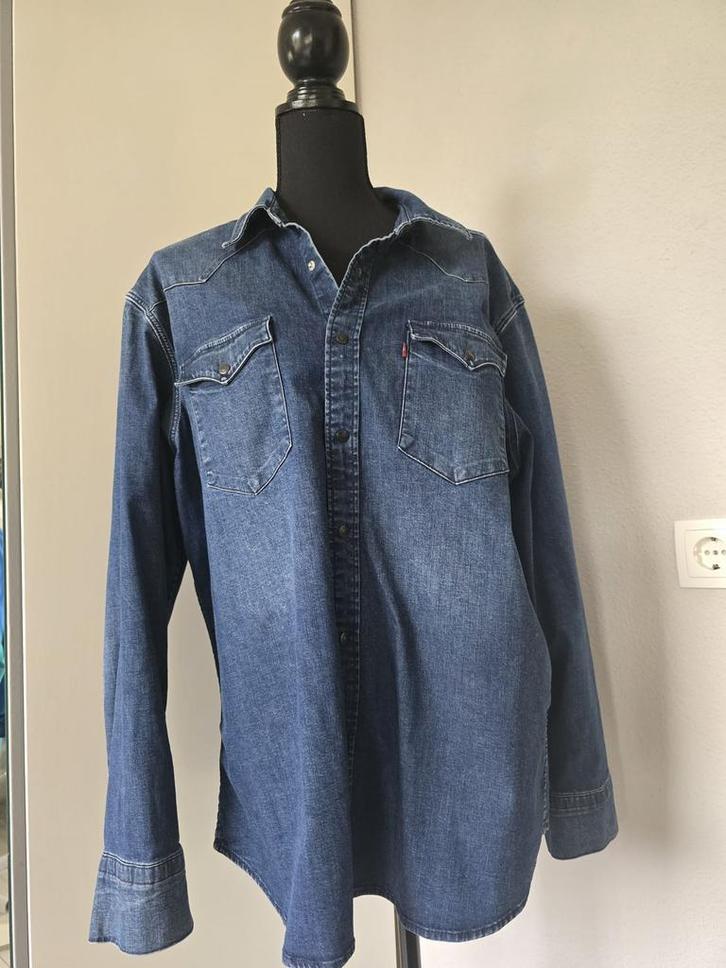 LEVI’S OVERHEMD XXL, Kleding | Heren, Overhemden, Zo goed als nieuw, Overige halswijdtes, Blauw, Ophalen of Verzenden