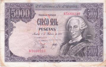 SPANJE 5000 PESETAS 1976