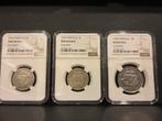 3x Portugal Zilveren Munten NGC Slab, Ophalen of Verzenden, Overige landen, Losse munt, Zilver