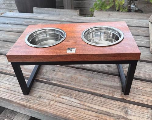 Voerbak standaard staal-hout, Dieren en Toebehoren, Hondenvoerbakken en Drinkbakken, Nieuw, Ophalen of Verzenden