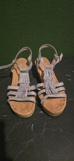 Zgan sandalette sandalen maat 41 sleehak, Spicy, Zo goed als nieuw, Grijs, Sandalen of Muiltjes