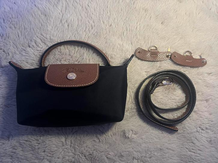 Mini Lonchamp zwart, Sieraden, Tassen en Uiterlijk, Tassen | Damestassen, Zo goed als nieuw, Schoudertasje, Zwart, Ophalen of Verzenden