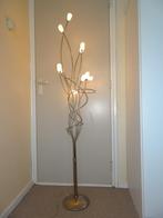 Mooie vloerlamp met dimmer in bloemen vorm RVS, Huis en Inrichting, Lampen | Vloerlampen, Ophalen, Zo goed als nieuw, Glas, Tijdloos
