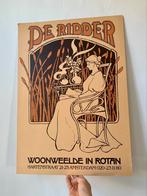 De Ridder woonweelde in Rotan - vintage reclameposter, Verzamelen, Ophalen of Verzenden, A1 t/m A3, Zo goed als nieuw, Rechthoekig Staand