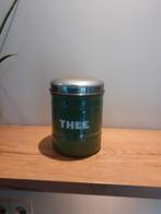 Mooie groene emaille voorraadbus voor thee., Antiek en Kunst, Antiek | Emaille, Ophalen of Verzenden