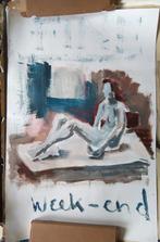Naakt erotiek jaren 90, Antiek en Kunst, Kunst | Schilderijen | Modern, Verzenden