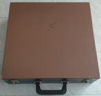 Vintage platenkoffer bruin zwart met 78 toeren platen, Ophalen, Gebruikt, 12 inch