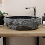 Natuursteen waskom 40 cm - incl plug, Ophalen of Verzenden, Nieuw, Steen, Wastafel