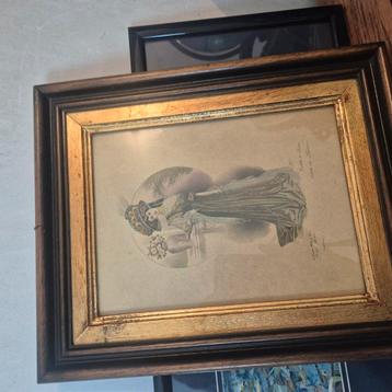 Antieke Franse modeprent ca. 1890 – “Les Grandes Modes de Pa beschikbaar voor biedingen