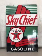 Sky Chief Texaco emaille reclamebord, Ophalen of Verzenden, Gebruikt, Reclamebord
