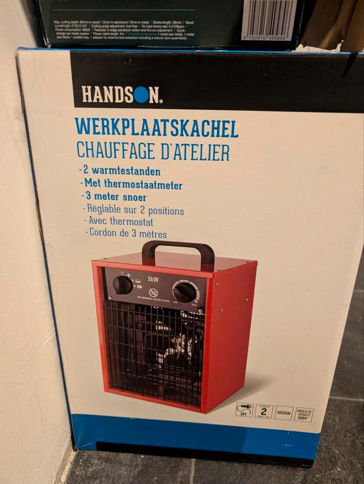 Handson Werkplaatskachel 3kW - Nieuw in doos!, Doe-het-zelf en Verbouw, Verwarming en Radiatoren, Nieuw, Kachel, 800 watt of meer