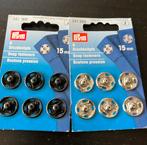 12 prym drikknopen zwart zilver 15 mm, Ophalen of Verzenden, Nieuw, Rits of Sluiting