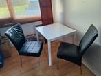 2 leren stoelen en tafel van ikea, Huis en Inrichting, Complete eetkamers, Ophalen of Verzenden, Gebruikt