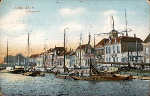 Terneuzen Heerengracht Molen +Verlengde Hoogaars zie INFO, Verzamelen, Ansichtkaarten | Nederland, Gelopen, Zeeland, Voor 1920