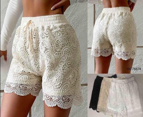 Geklede gipsy shorts – kant / gipiura – Wit & Zwart, Kleding | Dames, Broeken en Pantalons, Nieuw, Maat 38/40 (M), Wit, Kort, Verzenden