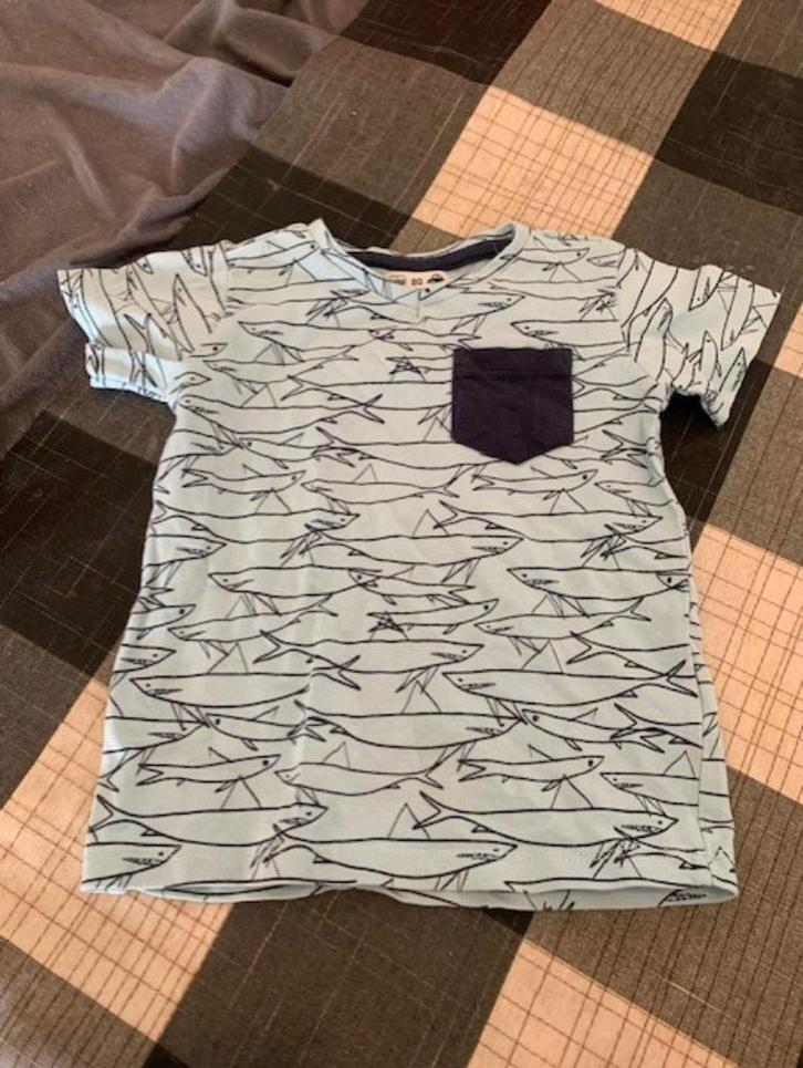 Blauwe T-shirtje van de Wibra. Maat 80, Kinderen en Baby's, Babykleding | Maat 80, Zo goed als nieuw, Jongetje, Shirtje of Longsleeve