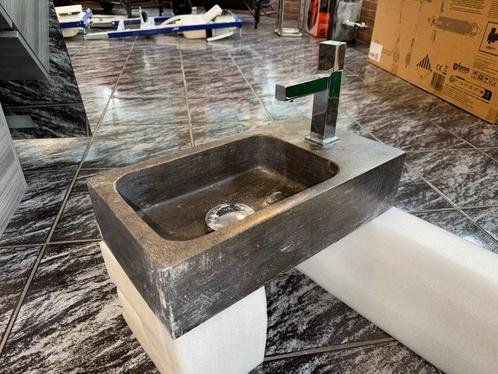 Natuurstenen wasbak met kraan – 40 x 22 x 12 cm – inclusief, Doe-het-zelf en Verbouw, Sanitair, Kraan, Ophalen