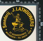 Sticker: Smederij Lathouwers - Weebosch, Verzamelen, Ophalen of Verzenden, Zo goed als nieuw, Bedrijf of Vereniging