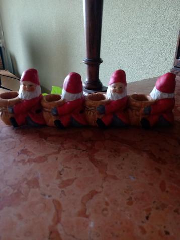 Vintage stenen  Kerstmannen kaarsen houders - Jaren 70/80 beschikbaar voor biedingen