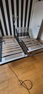 Tweepersoonsbed dubbele lattenbodem, elektrische verstelbaar, Ophalen, Tweepersoons, 180 cm, Modern