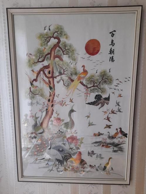 Chinees zijde borduurwerk, Antiek en Kunst, Curiosa en Brocante, Ophalen