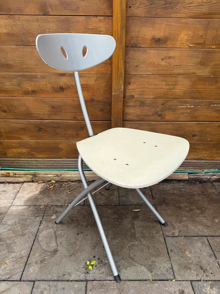 Bonaldo Piu Klapstoelen - set van 2, Huis en Inrichting, Stoelen, Twee, Hout, Metaal, Wit, Ophalen