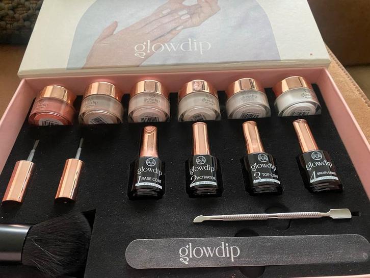 Glow Dip Complete Set - Zo Goed Als Nieuw!, Sieraden, Tassen en Uiterlijk, Uiterlijk | Cosmetica en Make-up, Zo goed als nieuw
