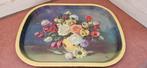 Vintage Wilf Walker Dienblad met Bloemen, Ophalen of Verzenden, Gebruikt, Vierkant, Metaal