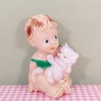 Vintage Ledra Made in Italy piepfiguur meisje met kat pop fi, Verzamelen, Poppetjes en Figuurtjes, Ophalen of Verzenden, Gebruikt