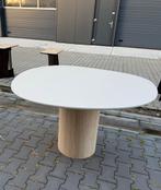 Ronde beige organische tafel hout, Ophalen