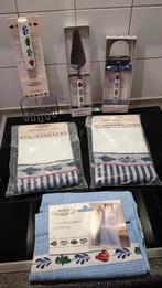 Boerenbont stamper, taartschep, kaasschaaf, 2 theedoeken en, Ophalen of Verzenden, Nieuw