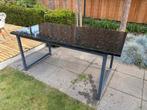 Graniet tuintafel met metalen onderstel, Tuin en Terras, Ophalen, Gebruikt, Rechthoekig, Overige materialen
