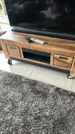 Massief teakhouten Tv meubel 124 bij 48 hoog 53, Huis en Inrichting, Ophalen, 100 tot 150 cm, Teakhout, Zo goed als nieuw