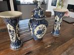 Delfts Blauwe Vaas Royal Boch Belgium met Deksel Vogel, Ophalen of Verzenden