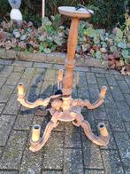 Houten hanglamp met 5 Armen, Huis en Inrichting, Lampen | Vloerlampen, Gebruikt, 100 tot 150 cm, Hout, Antiek