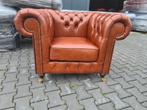 Chesterfield club fauteuil cognac + GRATIS BEZORGING, Huis en Inrichting, Ophalen of Verzenden, Nieuw, 75 tot 100 cm, Leer