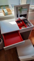 kaptafel bureau IKEA BRIMNES wit met spiegel & stoel, Ophalen, 50 tot 100 cm, Zo goed als nieuw, Minder dan 100 cm
