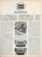 Roadtest LANCIA Fulvia GT, Autovisie 1967., Nieuw, Ophalen of Verzenden, Overige merken, Autovisie