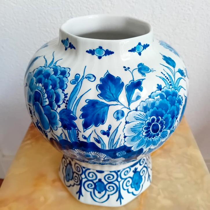 Porcelyne fles, Delftsblauw, vaas, 23 cm hoog, Antiek en Kunst, Antiek | Keramiek en Aardewerk, Ophalen of Verzenden