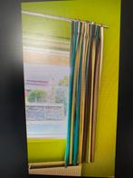 2x Gestreepte gordijnen met ophangstang, Ophalen of Verzenden, 100 tot 150 cm, 100 tot 150 cm