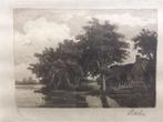 ets Carel Dake, Boerderijtje aan de plas, Antiek en Kunst, Ophalen of Verzenden