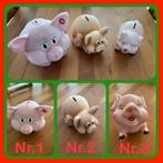 156. Spaarvarkens die tuks, Verzamelen, Spaarpotten, Ophalen of Verzenden, Metaal of Blik