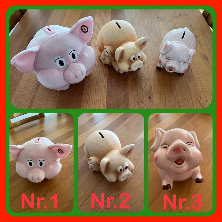 156. Spaarvarkens die tuks, Verzamelen, Spaarpotten, Metaal of Blik, Ophalen of Verzenden