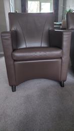 Leolux Dolcinea fauteuil, bruin leder, Minder dan 75 cm, Leer, Zo goed als nieuw, 50 tot 75 cm