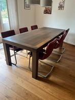 Complete eethoek. 6 lederen stoelen, Ophalen, Gebruikt, 4 tot 6 stoelen