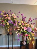 2 geweldige pronkstukken zijde bloemstuk lila paars groen, Ophalen, Nieuw, Binnen