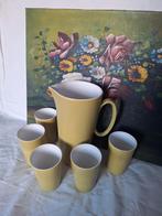 Vintage Kan en Bekers Set gouda plateel, Huis en Inrichting, Keuken | Servies, Gebruikt, Keramiek, Ophalen of Verzenden, Overige stijlen