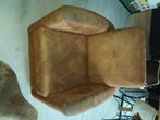 Fauteuil congac suede, Huis en Inrichting, Ophalen, Overige materialen, Gebruikt, 75 tot 100 cm