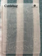 Cuttlebug Embossing Mal Bedankwoorden, Hobby en Vrije tijd, Ophalen of Verzenden, Zo goed als nieuw